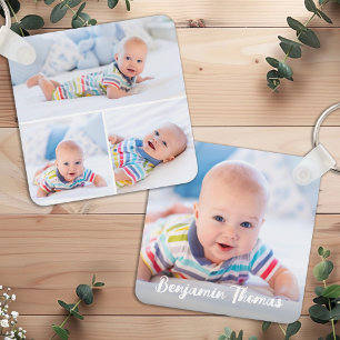 Porte-clés Personnalisé 4 Photo Collage moderne Personnalisé 