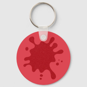 Porte-clés personnalisé à tache d'encre rouge toma