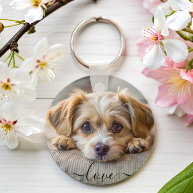 Porte-clés Personnalisé animal de compagnie 2 photo amoureux  (Créateur téléchargé)