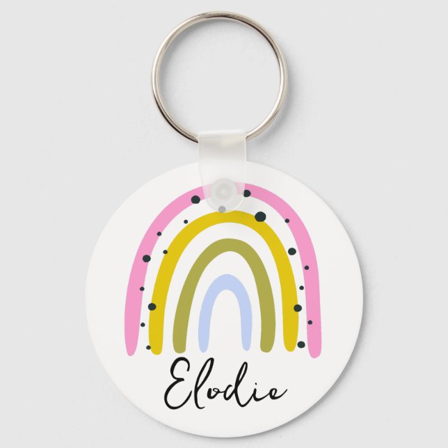 Porte-clés personnalisé au nom Arc-en-ciel Cadeau  (Recto)
