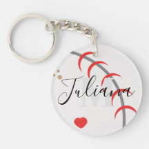 Porte-clés personnalisé avec Baseball pour Maman,