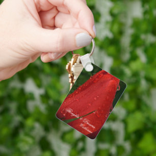 Porte-clés personnalisé avec macro photo de tulipe