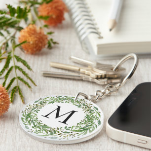 Porte-clés personnalisé avec monogramme et couronn
