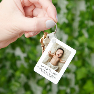 Porte-clés personnalisé avec photo de bébé, amour
