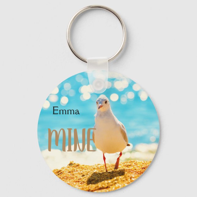 Porte-clés Personnalisé avec une mouette (Recto)