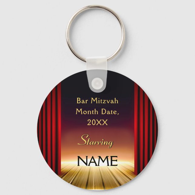 Porte-clés Personnalisé Bar Mitzvah Party Faveurs de cadeaux (Recto)