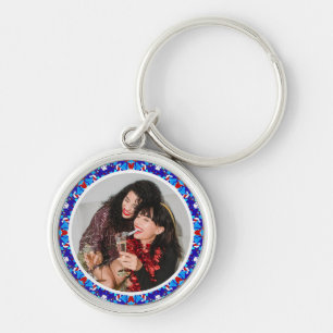 Porte-clés Personnalisé Bleu Joyeux Noël Joyeux hiver Photo