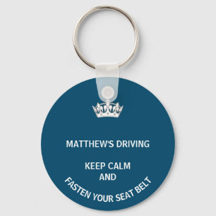 Porte-clés Personnalisé Blue Keep Calm Apprendre Nouveau pil