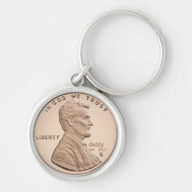Porte-clés Personnalisé Cadeau Lincoln Penny Pièce (Devant)
