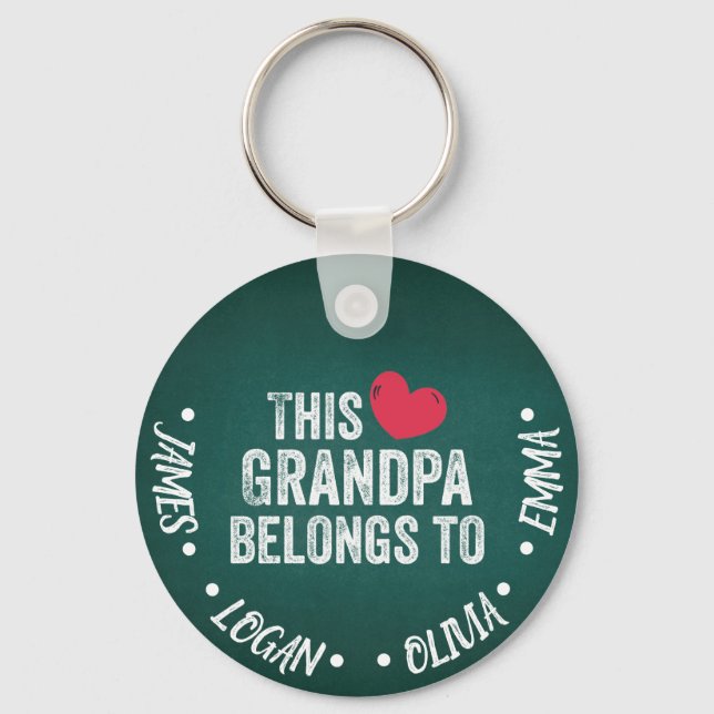 Porte-clés Personnalisé Ce grand-père appartient à des noms p (Recto)