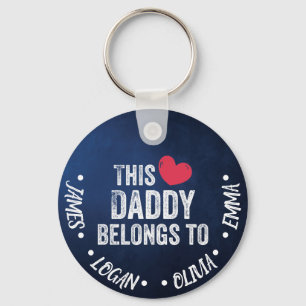 Porte-clés Personnalisé Ce papa appartient à des noms personn