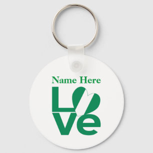 Porte-clés personnalisé Cœur LOVE Vert Nigérian 