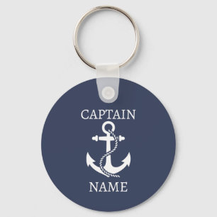 Porte-clés personnalisé de capitaine avec ancre po