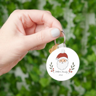 Porte-clés personnalisé de Noël Père Noël cosy