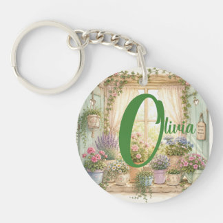 porte-clés personnalisé, , fleurs pastel