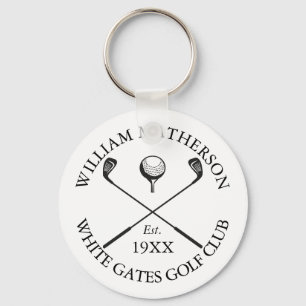 Porte-clés Personnalisé Modern Classic Golf Club Nom