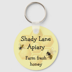 Porte-clés Personnalisé Nom Bee Honey Amusant Classique