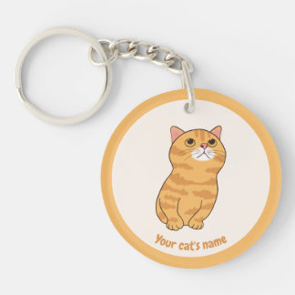 Porte-clés personnalisé pour amateur de chat orang
