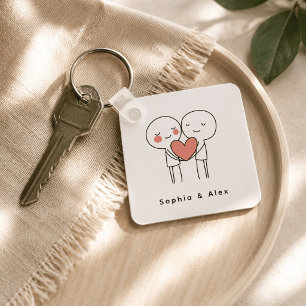 Porte-clés personnalisé pour couple de la Saint-Va