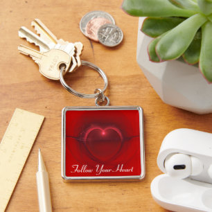 Porte-clés Personnalisé Red Black Light Heart Art