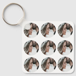 Porte-clés personnalisé simple ajouter circulaire photo colla