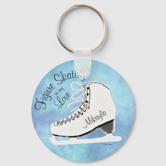 Porte-clés Personnalisée Icy Blue Figure Skating Girl