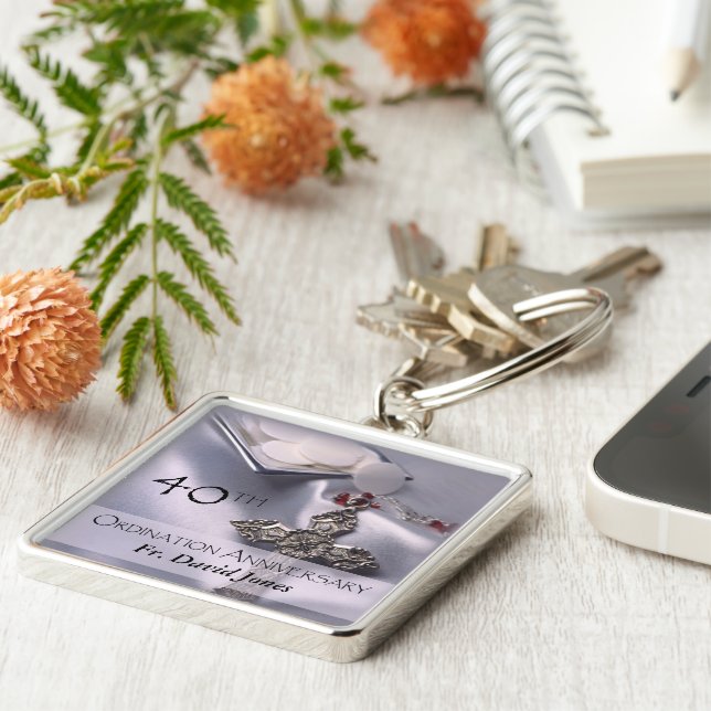 Porte-clés Personnaliser, 40e anniversaire d'ordination Félic (Côté)