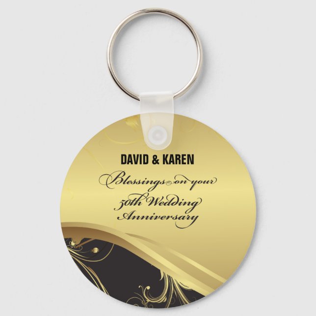 Porte-clés Personnaliser, 50e anniversaire Mariage Religieux (Recto)