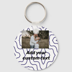 Porte-clés personnaliser ajouter votre photo votre texte aqua