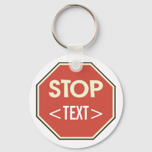 Porte-clés Personnaliser ARRÊTER le panneau Conception,<TEXT>