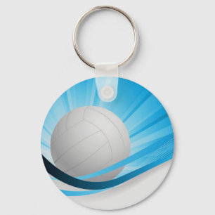 Porte-clés Personnaliser bleu volleyball Personnaliser