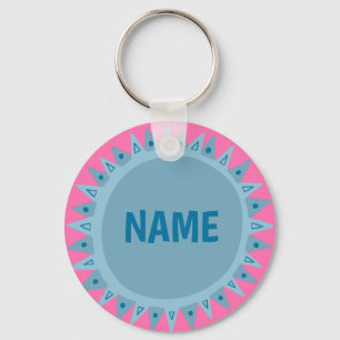Porte-clés PERSONNALISER IT Blue Sun Sunshine Nom Étiquette 