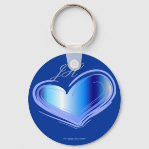 Porte-clés Personnaliser la chaîne de touches Coeur Bleu