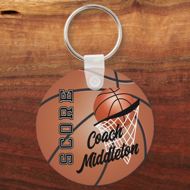 Porte-clés Personnaliser le basket-ball (Recto)
