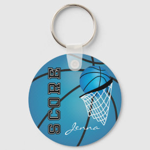 Porte-clés Personnaliser le basket-ball bleu