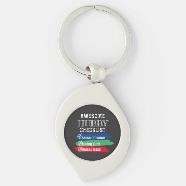 Porte-clés Personnaliser Magnifique Hubby Checklist Valentine (Devant)