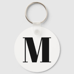 Porte-clés Personnaliser monogramme initial noir blanc