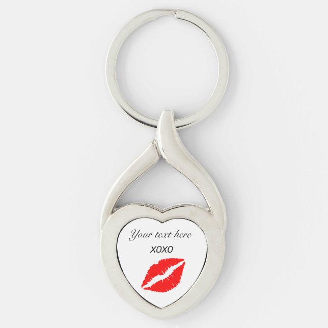 Porte-clés Personnaliser XOXO LIPS Valentine (Devant)