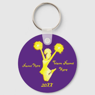 Porte-clés personnalisés de cheerleaders violet et
