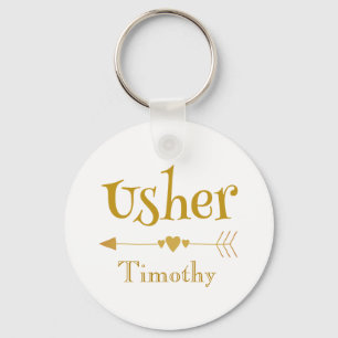 Porte-clés Personnalisez Usher épousant le cadeau de faveur