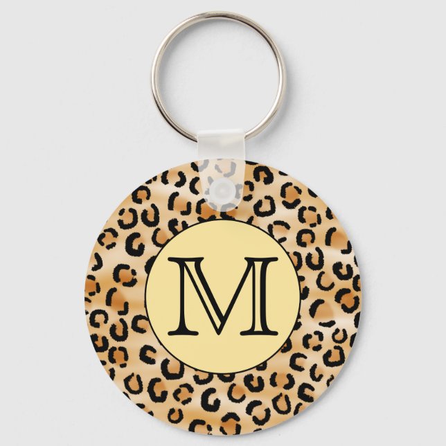 Porte-clés Personnalized Monogram Leopard Print Pattern (Recto)
