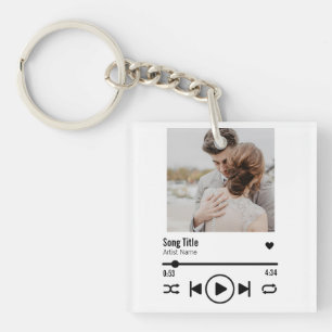 Porte-clés Personnalized Newlywed Photo Song Playlist