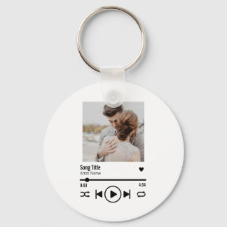 Porte-clés Personnalized Newlywed Photo Song Playlist