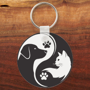 Porte-clés Pet Harmony Yin Yang - Chat et Chien pl