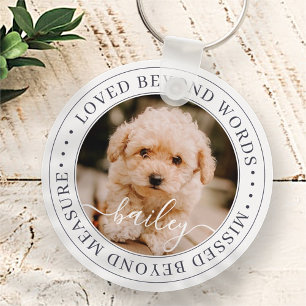 Porte-clés Pet Memorial Love Beyond Words Elegant Chic Photo