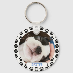 Porte-clés Pet Photo Modern Pawprint