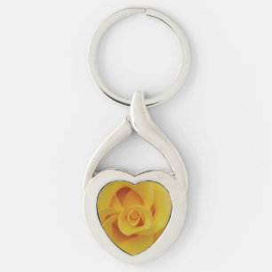 Porte-clés Pétales romantiques de rose jaune