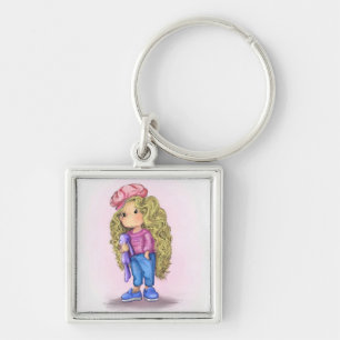 Porte-clés Petit Blonde Girl Bunny Toy Porte - clé