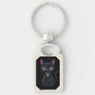 Porte-clés Petit Chat Noir Effrayant
