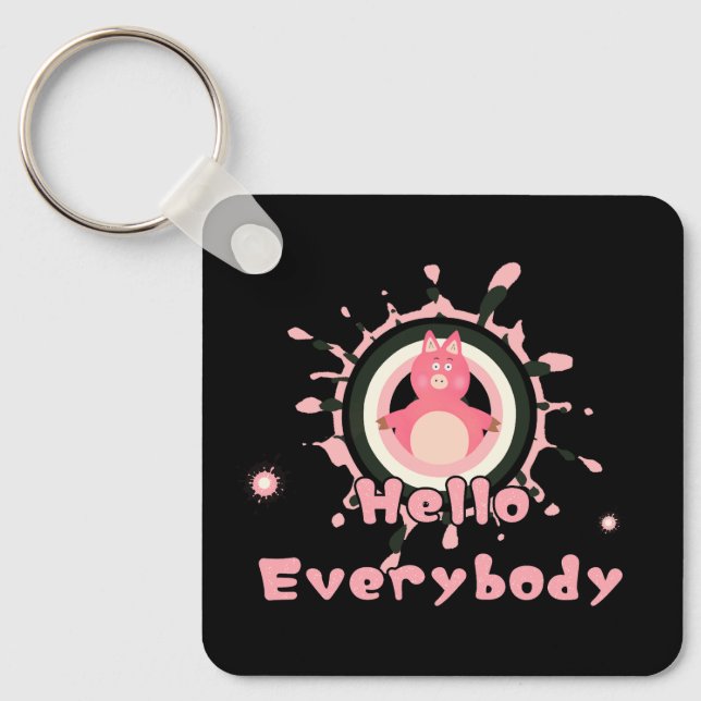 Porte-clés Petit cochon rose (Recto)